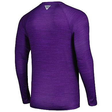 Men's Columbia Purple LSU Tigers PFG Terminal Tackle Omni-Shade Raglan Long Sleeve T-Shirt