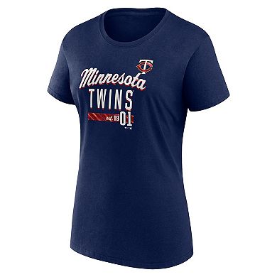 Women's Fanatics Branded Navy Minnesota Twins Logo Fitted T-Shirt