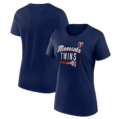Women's Fanatics Branded Navy Minnesota Twins Logo Fitted T-Shirt