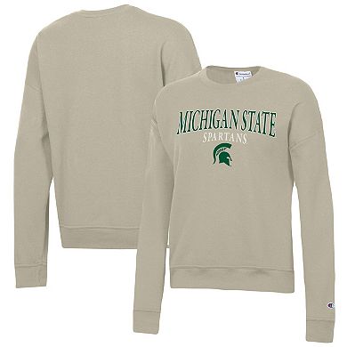 Women's Champion Tan Michigan State Spartans Powerblend Pullover Sweatshirt