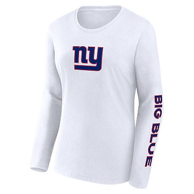 Women's Fanatics Branded White New York Giants Component Long Sleeve T-Shirt