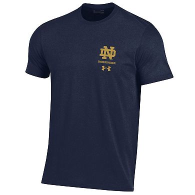 Men's Under Armour Navy Notre Dame Fighting Irish 2023 Aer Lingus College Football Classic Map Performance Cotton T-Shirt