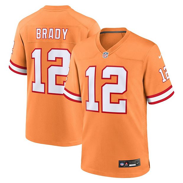Men s Nike Tom Brady Orange Tampa Bay Buccaneers Throwback Game Jersey