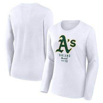 Women's Fanatics Branded White Oakland Athletics Long Sleeve T-Shirt