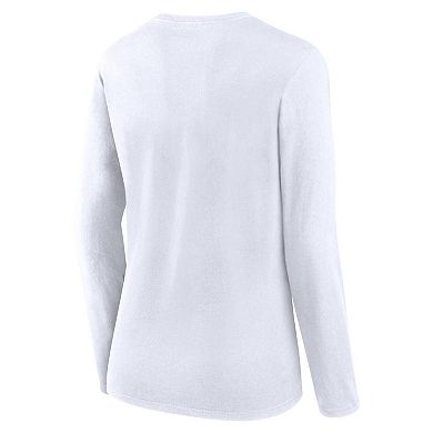 Women's Fanatics Branded White Oakland Athletics Lightweight Fitted Long Sleeve T-Shirt