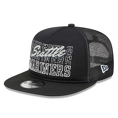 Men's New Era Black Seattle Mariners Street Team A-Frame Trucker 9FIFTY ...