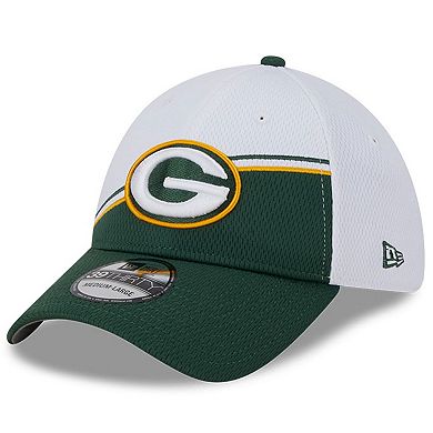 Men's New Era White/Green Green Bay Packers 2023 Sideline 39THIRTY Flex Hat