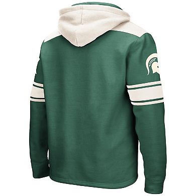 Men's Colosseum Green Michigan State Spartans Big & Tall Hockey Lace-Up Pullover Hoodie
