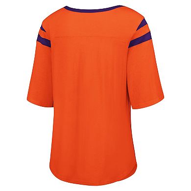 Women's G-III 4Her by Carl Banks Orange Clemson Tigers Plus Size Linebacker Half-Sleeve T-Shirt