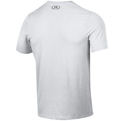 Men's Under Armour White Navy Midshipmen 2023 Aer Lingus College Football Classic Celtic Knot Performance Cotton T-Shirt