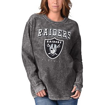 Women's G-III 4Her by Carl Banks Black Las Vegas Raiders Comfy Cord Pullover Sweatshirt