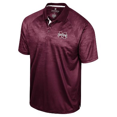 Men's Colosseum Maroon Mississippi State Bulldogs Honeycomb Raglan Polo