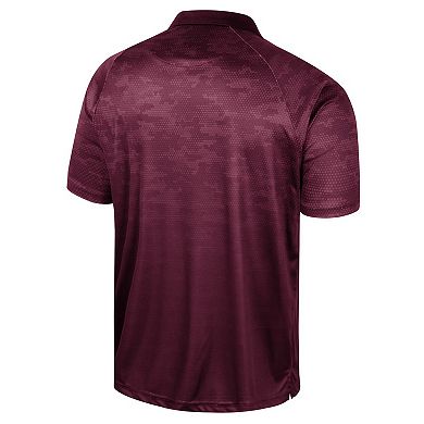 Men's Colosseum Maroon Mississippi State Bulldogs Honeycomb Raglan Polo