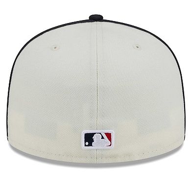 Men's New Era  Cream/Navy Boston Red Sox Chrome Sutash 59FIFTY Fitted Hat