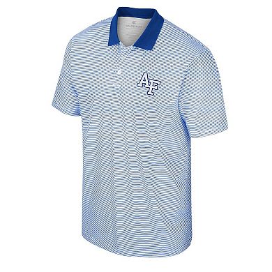 Men's Colosseum White/Royal Air Force Falcons Print Stripe Polo
