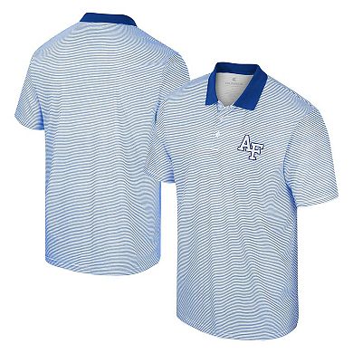 Men's Colosseum White/Royal Air Force Falcons Print Stripe Polo