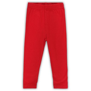 Girls Infant Wes & Willy Cardinal/White Arkansas Razorbacks Balloon Raglan 3/4-Sleeve T-Shirt & Leggings Set