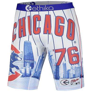 Men's Ethika  White Chicago Cubs Jerseyscape Boxer Briefs