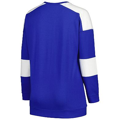 Women's Profile Royal Florida Gators Plus Size Striped Pullover Sweatshirt