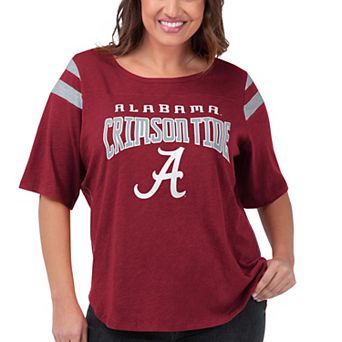 Women's G-III 4Her by Carl Banks Crimson Alabama Crimson Tide Plus Size Linebacker Half-Sleeve T-Shirt