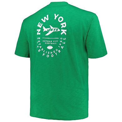 Men's Profile Green New York Jets Big & Tall Two-Hit Throwback T-Shirt