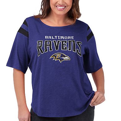 Women's G-III 4Her by Carl Banks Purple Baltimore Ravens Plus Size Linebacker Short Sleeve T-Shirt