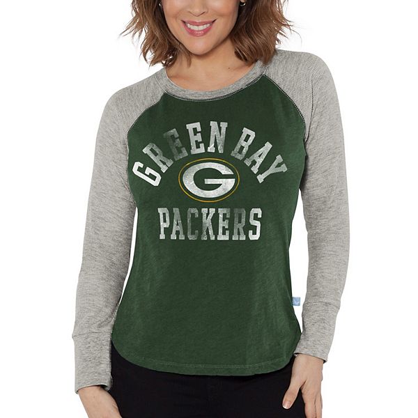 Women's G-III 4Her by Carl Banks Green/Heather Gray Green Bay Packers ...