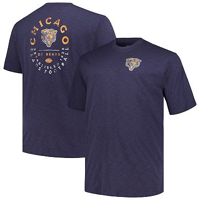 Men's Profile Navy Chicago Bears Big & Tall Two-Hit Throwback T-Shirt