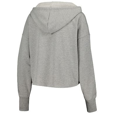 Women's ZooZatz Gray Michigan Wolverines Swirl Cropped Pullover Hoodie