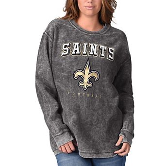 Women's G-III 4Her by Carl Banks Black New Orleans Saints Comfy Cord Pullover Sweatshirt