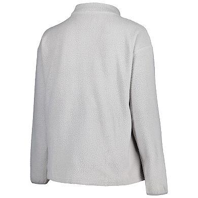 Women's Profile Gray Seattle Seahawks Plus Size Sherpa Quarter-Zip Jacket