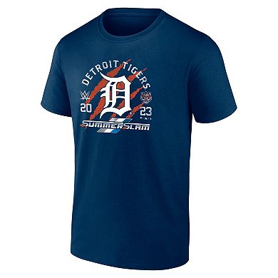 Men's Fanatics Branded Navy Detroit Tigers X 2023 SummerSlam T-Shirt