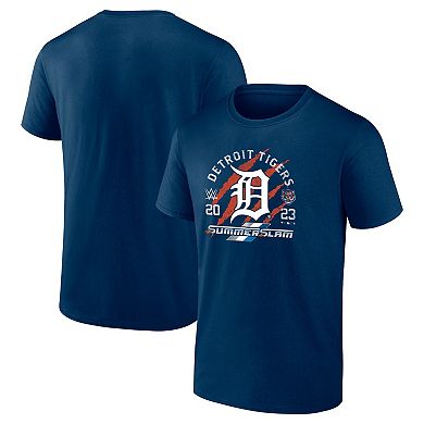 Men's Fanatics Branded Navy Detroit Tigers X 2023 SummerSlam T-Shirt