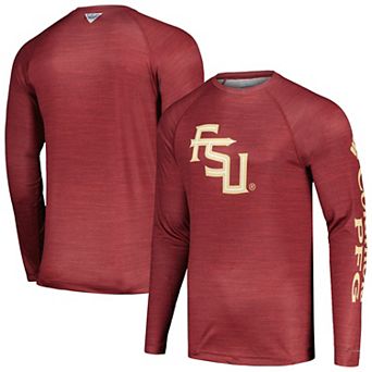 Men's Columbia Garnet Florida State Seminoles PFG Terminal Tackle Omni-Shade Raglan Long Sleeve T-Shirt