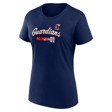 Women's Fanatics Branded Navy Cleveland Guardians Logo T-Shirt