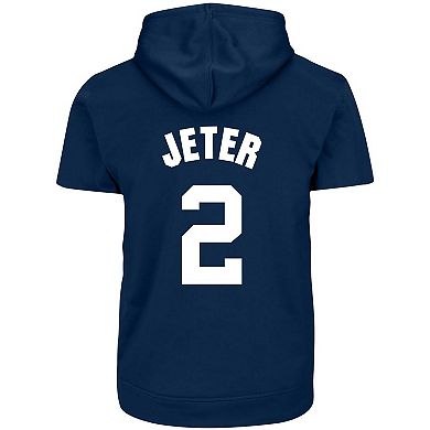 Men's Profile Derek Jeter Navy New York Yankees Big & Tall Fleece Short Sleeve Hoodie