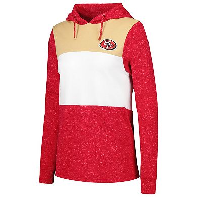 Women's Antigua Scarlet San Francisco 49ers Wicket Pullover Hoodie