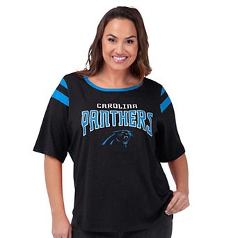 Women's G-III 4Her by Carl Banks Black Carolina Panthers Plus Size Linebacker T-Shirt