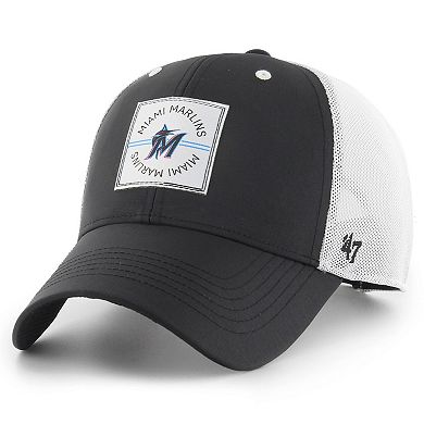 Men's '47 Black Miami Marlins Disburse MVP Trucker Adjustable Hat