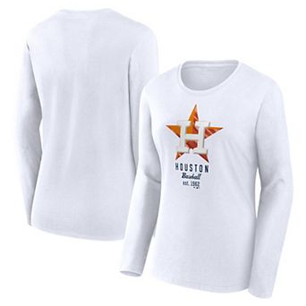 Women's Fanatics White Houston Astros Lightweight Fitted Long Sleeve T-Shirt