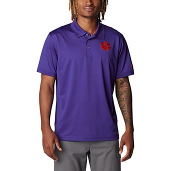 Men's Columbia Purple Clemson Tigers PFG Tamiami Omni-Shield Polo