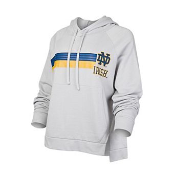 Women's Concepts Sport Gray Notre Dame Fighting Irish Cedar Tri-Blend Raglan Pullover Hoodie