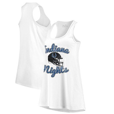 Women's Majestic Threads  White Indianapolis Colts Indiana Nights Alternate Racerback Tank Top