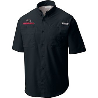 Men's Columbia Black Georgia Bulldogs Big & Tall Collegiate Tamiami Button-Down Shirt