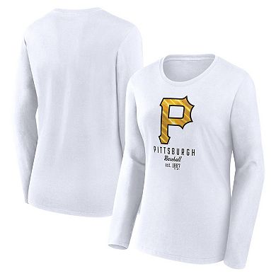 Women's Fanatics Branded  White Pittsburgh Pirates Long Sleeve T-Shirt