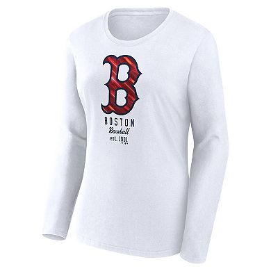 Women's Fanatics Branded White Boston Red Sox Lightweight Fitted Long Sleeve T-Shirt