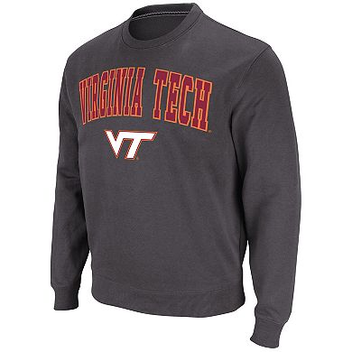 Men's Colosseum Charcoal Virginia Tech Hokies Arch & Logo Pullover Sweatshirt