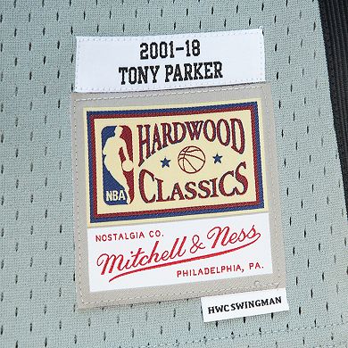 Unisex Mitchell & Ness Tony Parker Gray San Antonio Spurs Hall of Fame Class of 2023 Throwback Swingman Jersey