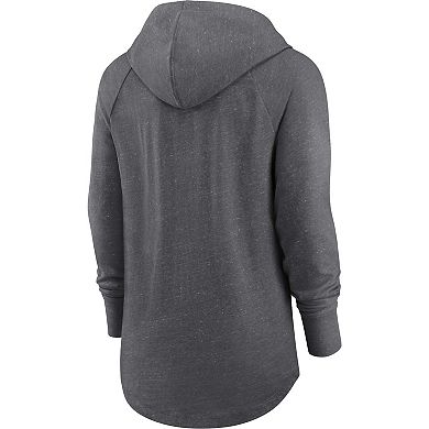 Women's Nike Heather Charcoal Green Bay Packers Raglan Funnel Neck Pullover Hoodie