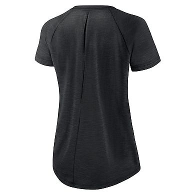 Women's Nike White/Heather Scarlet New Orleans Saints Back Slit Lightweight Fashion T-Shirt